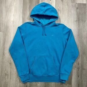 Light Blue Nike Athletic Retro Womens XL Adult Medium Embroidered Swoosh Hoodie